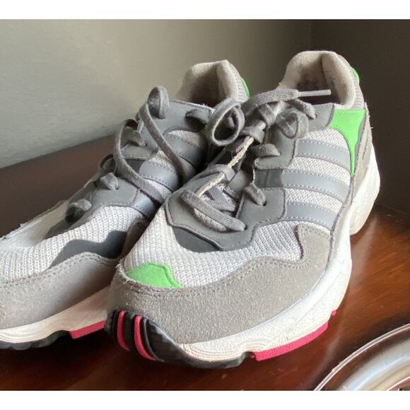 Adidas Yung-96 Chasm DB2802 Grey Neon Green Pink Men 7 Running Shoes Retro 90s - Picture 5 of 14